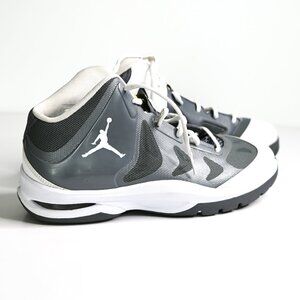 JORDAN Gray and White High Top Sneakers - Men 10